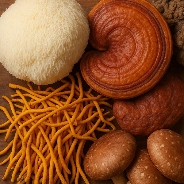 japanese adaptogenic mushrooms on table